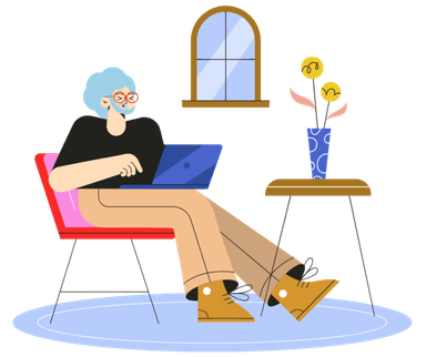 illustration of a person using a computer